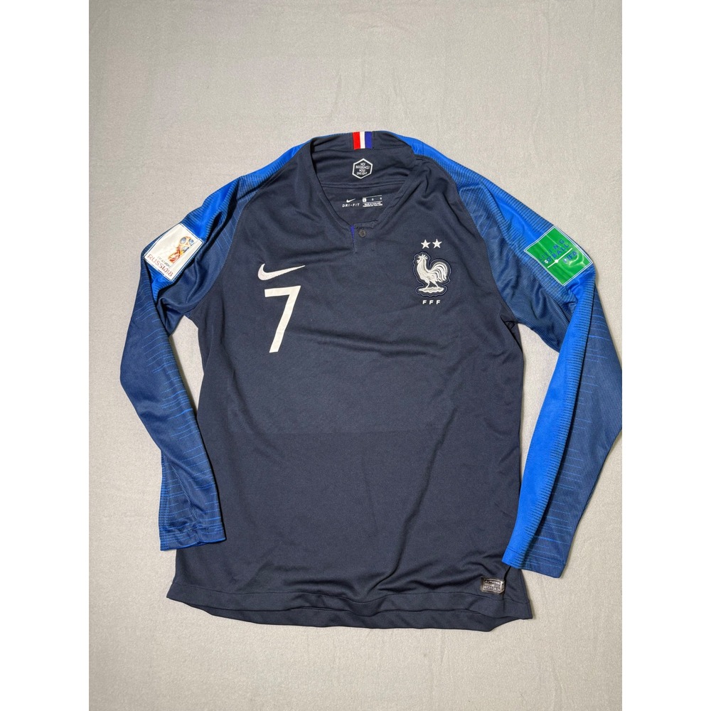 Nike France Griezmann #7 Jersey Mens L Blue Long Sleeve 2018 World Cup 724614100